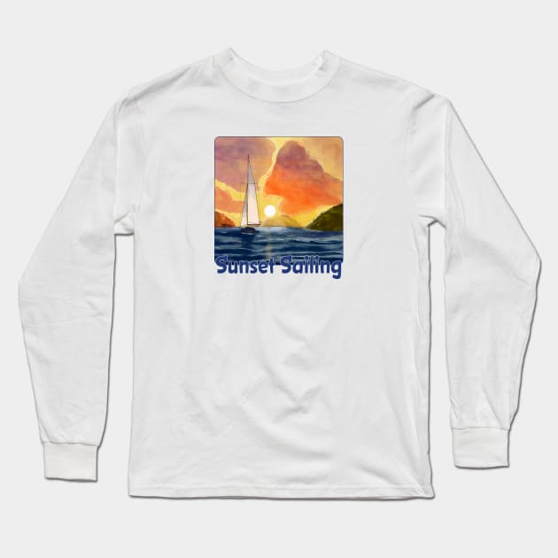 Sunset Sailing Long Sleeve T-Shirt by MMcBuck